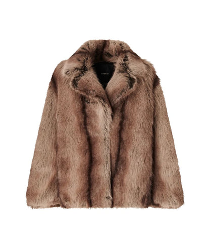 PINKO Caban Over Effetto Pelliccia Caladenia 107046-A3C6 Beige