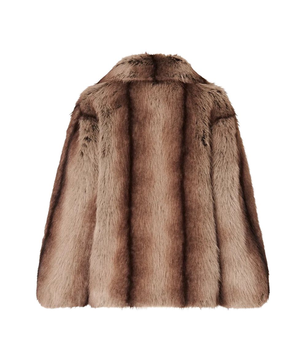 PINKO Caban Over Effetto Pelliccia Caladenia 107046-A3C6 Beige
