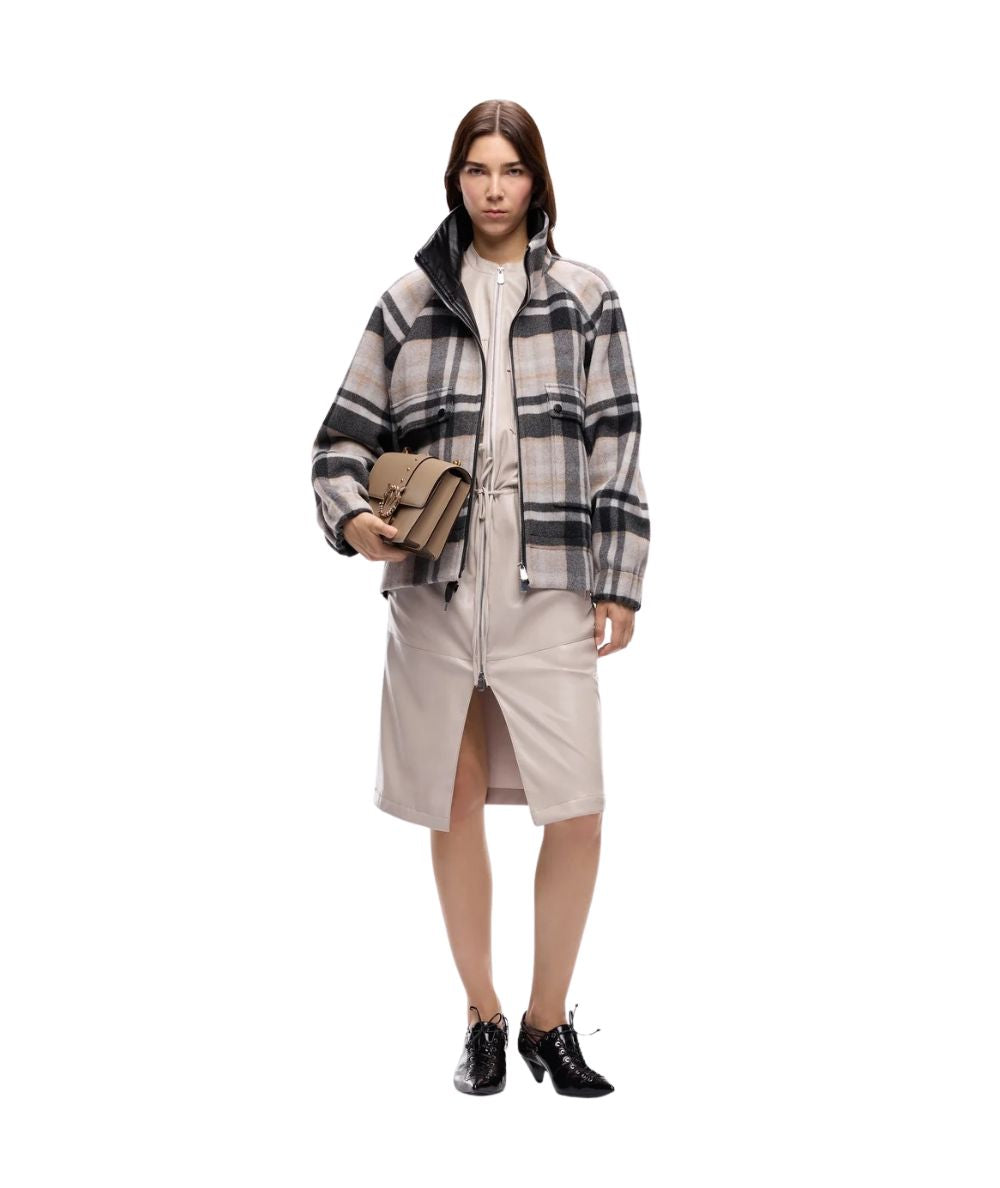 PINKO Caban Over con Motivo Check Borragine 107523-A3FW Multicolore