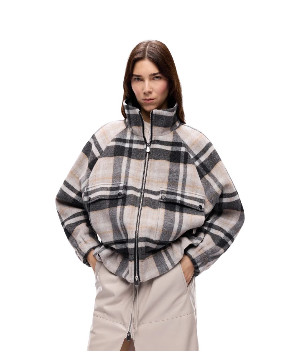 PINKO Caban Over con Motivo Check Borragine 107523-A3FW Multicolore