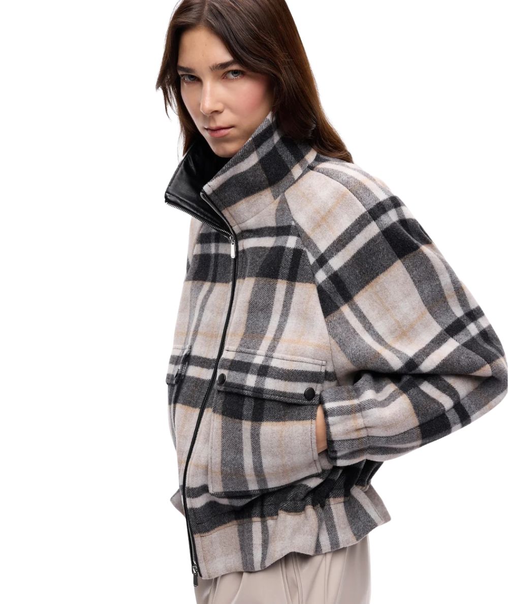 PINKO Caban Over con Motivo Check Borragine 107523-A3FW Multicolore