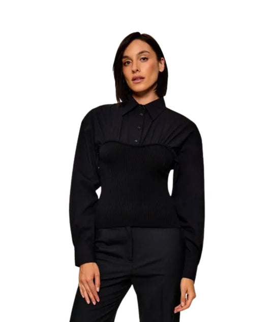 PINKO Camicia con corsetto Suzuki 107827-A3OL Nero