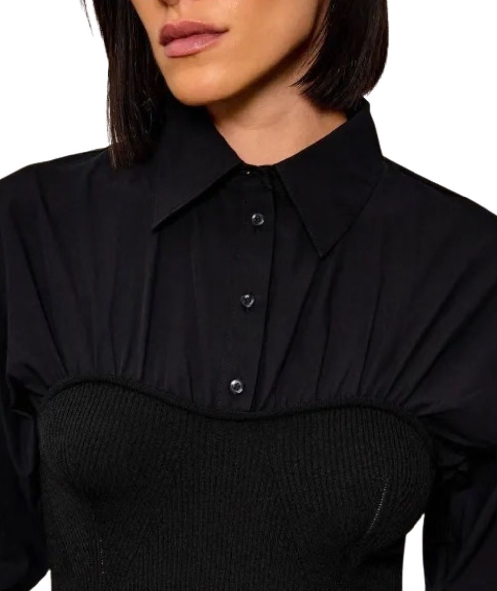 PINKO Camicia con corsetto Suzuki 107827-A3OL Nero
