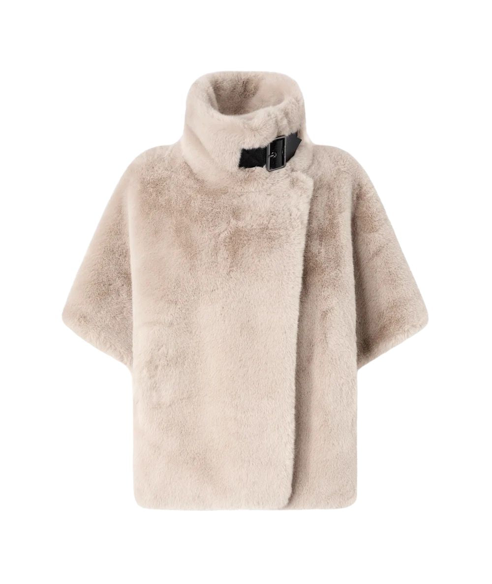 PINKO Cappa Effetto Pelliccia New Comodino 107043-A3E7 Beige
