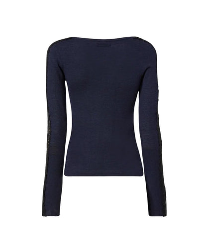 PINKO Cardigan in Lana con Pizzo Urlo 107774-A3O1 Blu