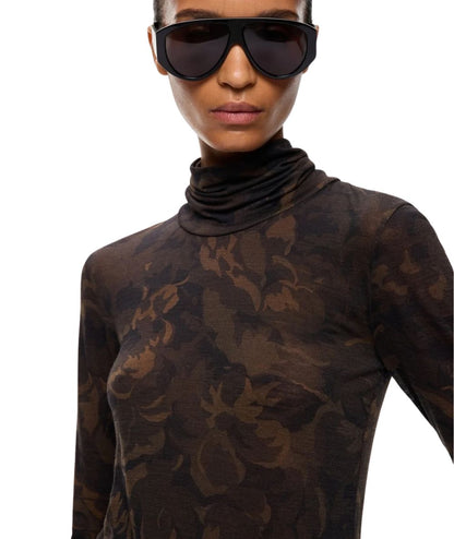 PINKO Dolcevita in Jersey di Misto Lana Brendola 107735-A3MT Verde Nero