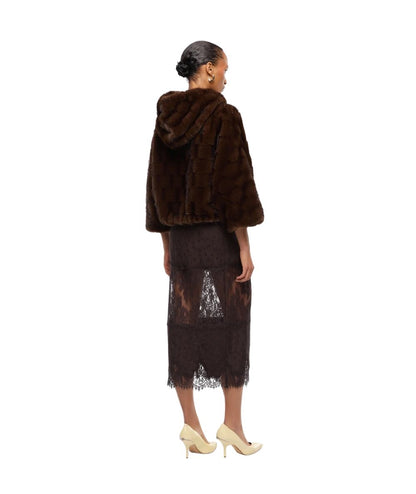 PINKO Giacca Blouson con Cappuccio Cadetia 107054-A3C5 Marrone