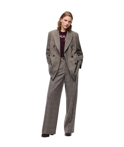 PINKO Giacca Doppio Petto New Guinea 105617-A3FF Beige Bordeaux Nero
