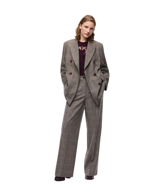 PINKO Giacca Doppio Petto New Guinea 105617-A3FF Beige Bordeaux Nero