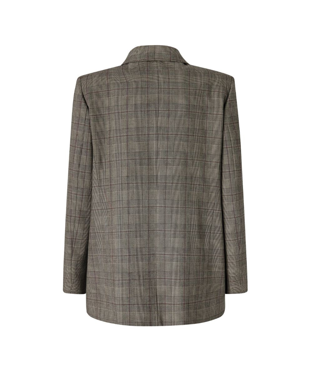 PINKO Giacca Doppio Petto New Guinea 105617-A3FF Beige Bordeaux Nero