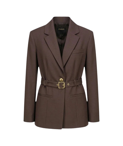PINKO Giacca Monopetto in Misto Lana Vitiano 107864-A3MS Marrone