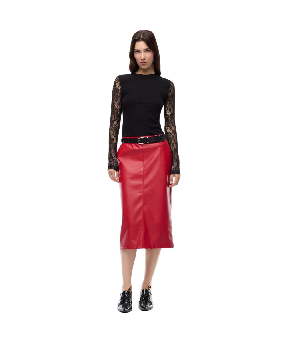 PINKO Maglia con Dettagli Pizzo Fucecchio 107524-A3K6 Nero