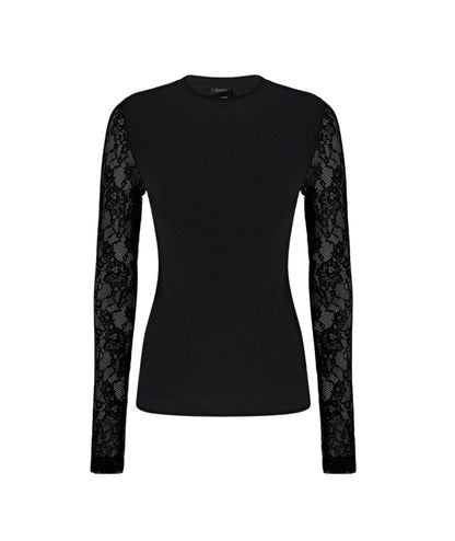 PINKO Maglia con Dettagli Pizzo Fucecchio 107524-A3K6 Nero