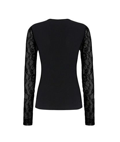 PINKO Maglia con Dettagli Pizzo Fucecchio 107524-A3K6 Nero