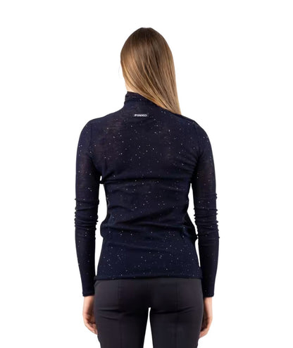 PINKO Maglia con Micro Paillettes Moss 105821-A2PM Blu
