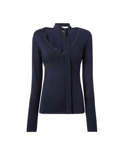 PINKO Maglia con Pizzo e Fusciacca Soffio 107775-A3O1  Blu