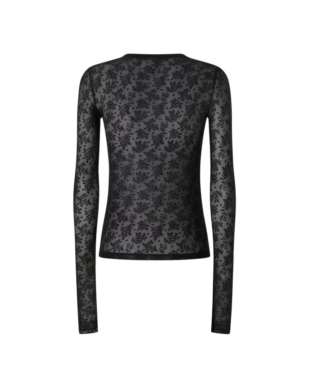 PINKO Maglia in Pizzo Stretch Casalferro 107805-A3OJ Nero