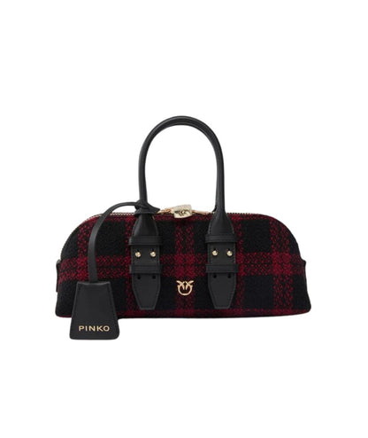 PINKO Mini Borsa Bowling Bag Horizontal 105334-A3NQ Nero Rosso