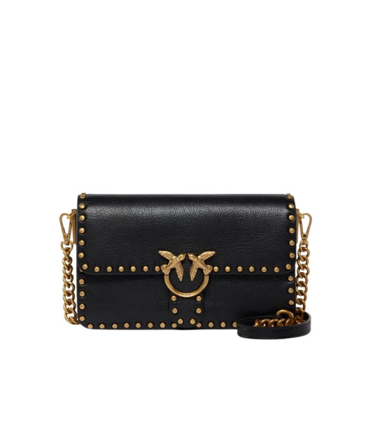 PINKO Mini Borsa Love One Slouchy Mn. Studs Bag 107665-A2JG Nero