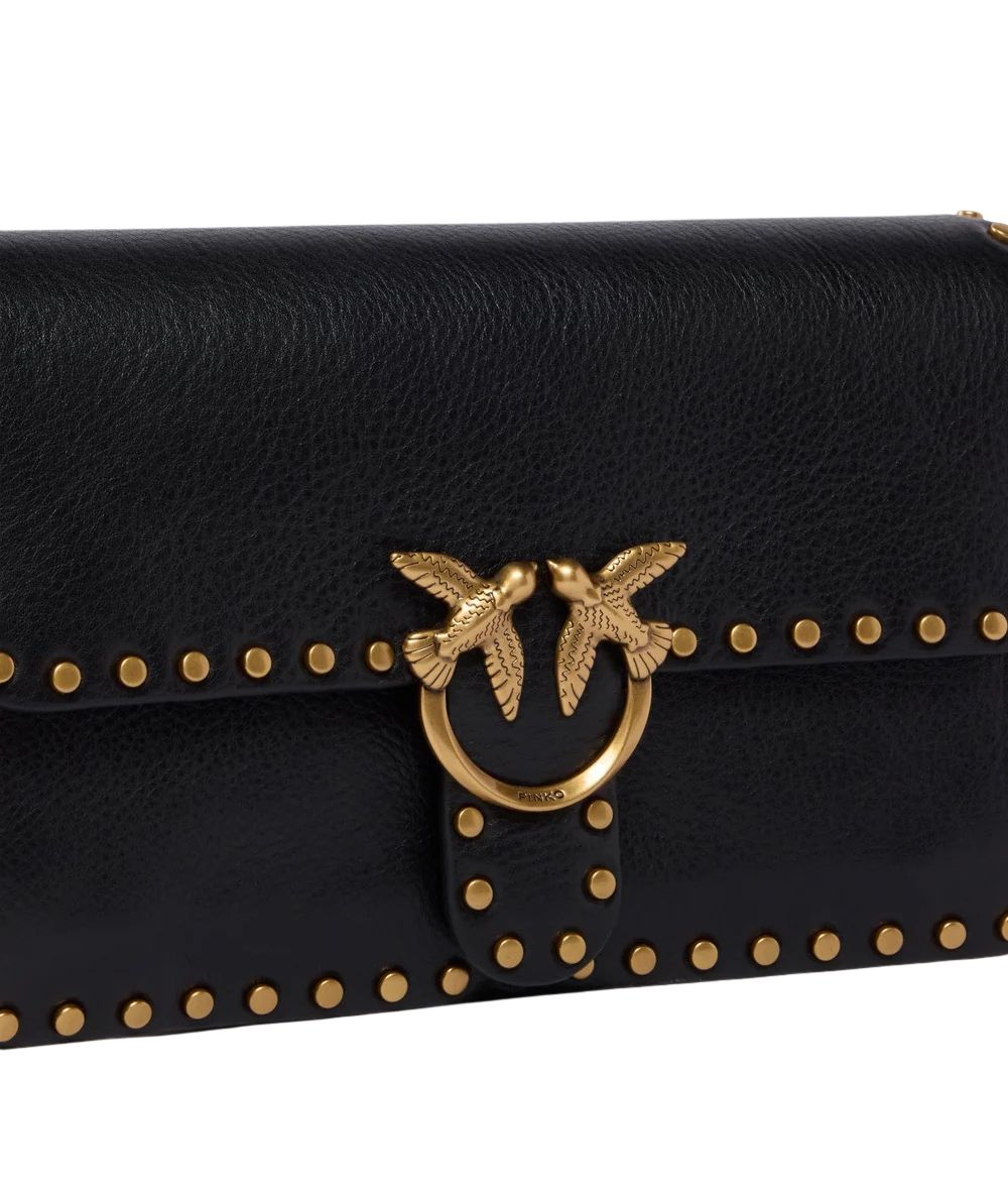 PINKO Mini Borsa Love One Slouchy Mn. Studs Bag 107665-A2JG Nero