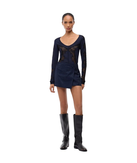 PINKO Minigonna a Portafoglio con Strass Soave 107674-A3M0 Blu