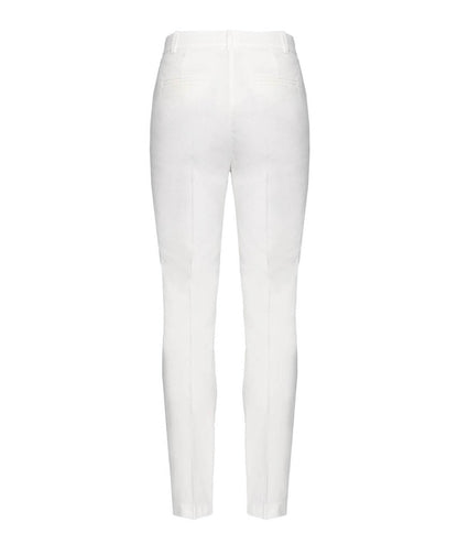 PINKO PANTALONE CHINO IN LINO STRETCH BELLO BIANCO