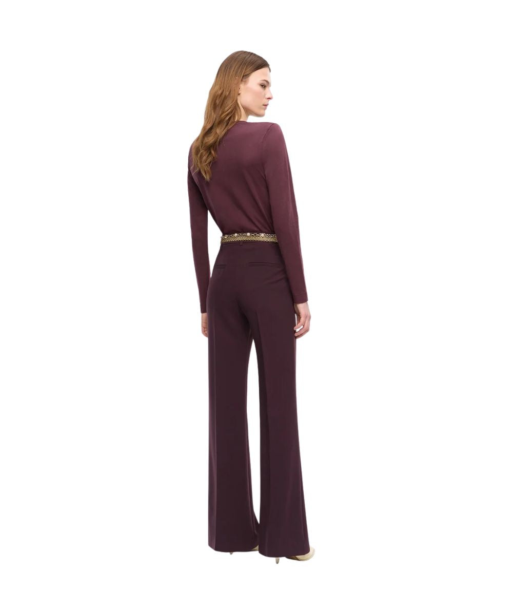 PINKO Pantalone a Palazzo Petalo 107214-A18E Bordeaux Scuro