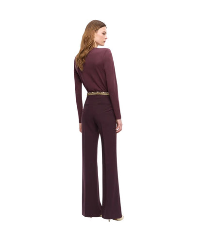 PINKO Pantalone a Palazzo Petalo 107214-A18E Bordeaux Scuro
