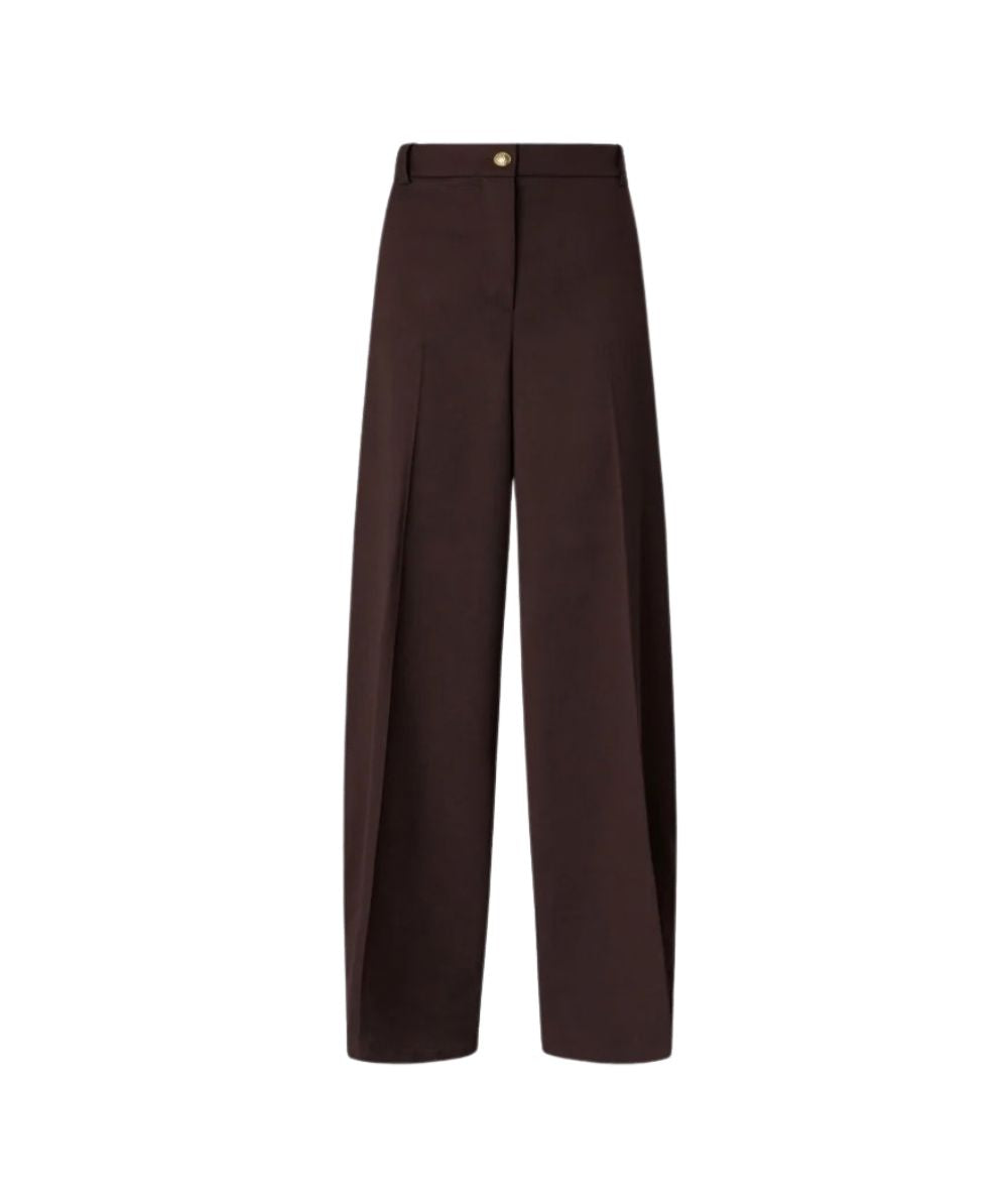 PINKO Pantaloni Barrel Fit in Misto Lana Balbino 107712-A3MS Marrone