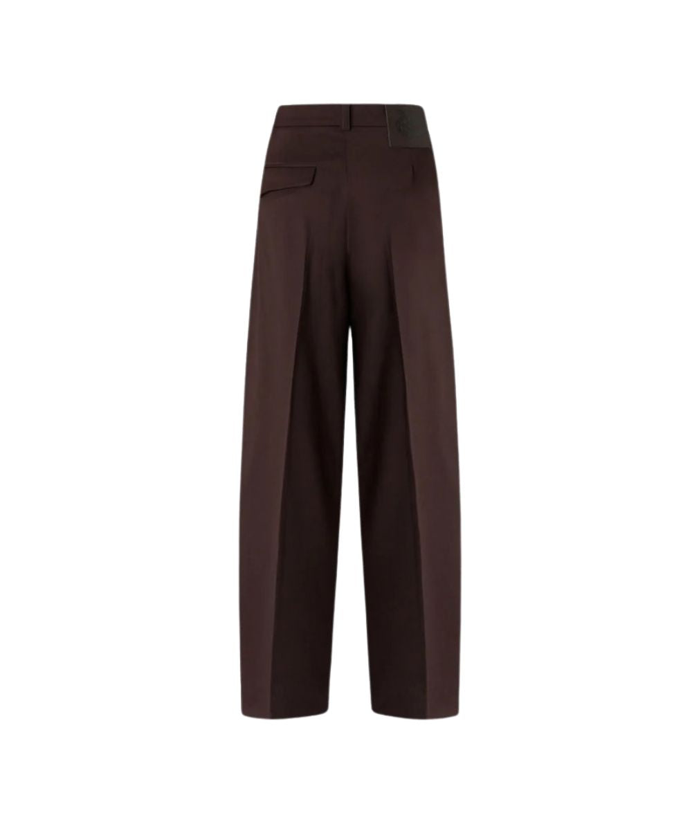 PINKO Pantaloni Barrel Fit in Misto Lana Balbino 107712-A3MS Marrone