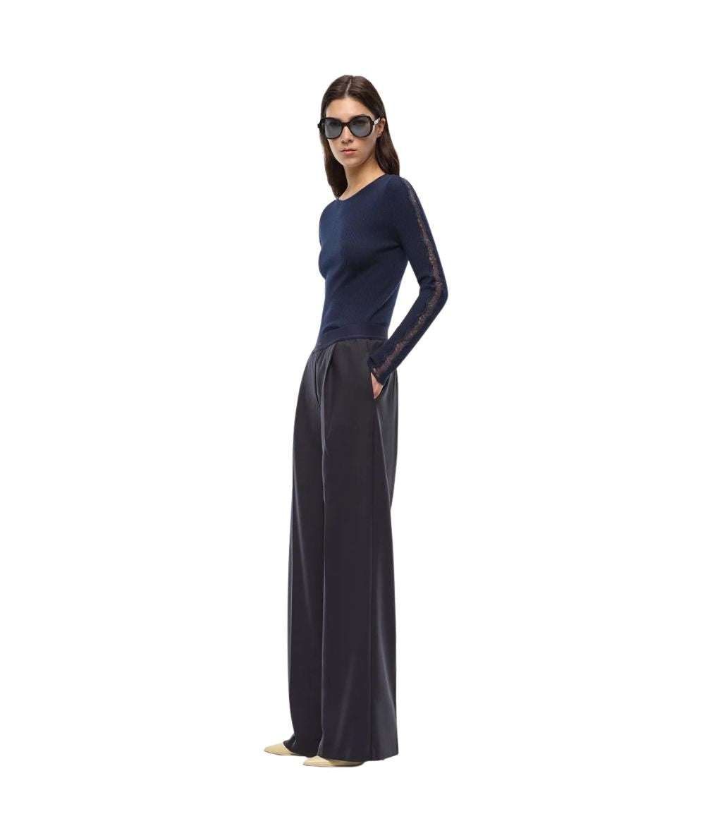 PINKO Pantaloni a Palazzo in Misto Lana Phaius 107560-A3IF Blu
