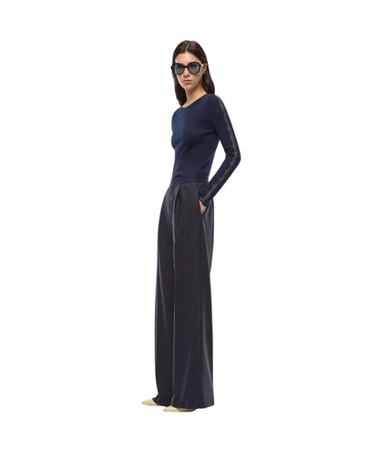 PINKO Pantaloni a Palazzo in Misto Lana Phaius 107560-A3IF Blu