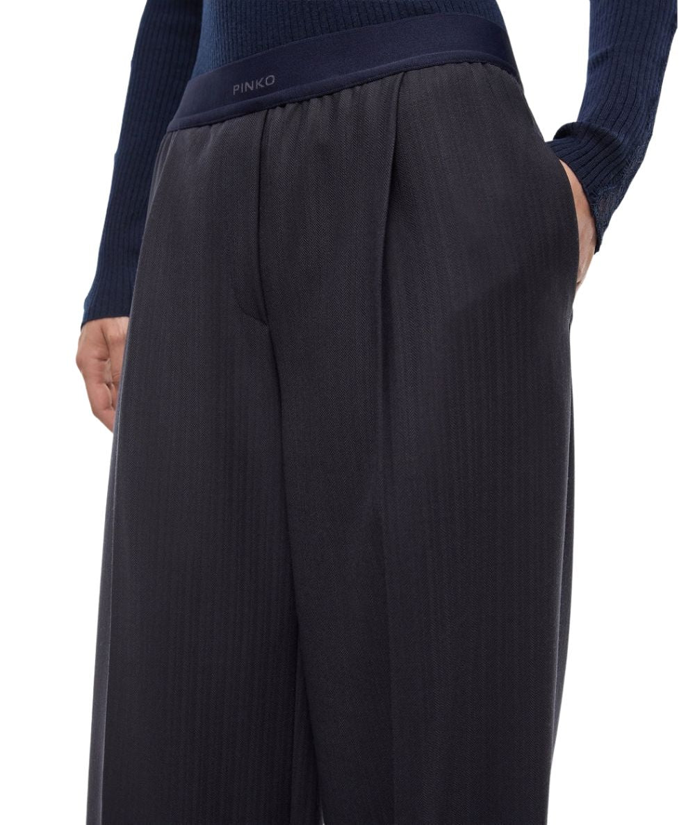 PINKO Pantaloni a Palazzo in Misto Lana Phaius 107560-A3IF Blu