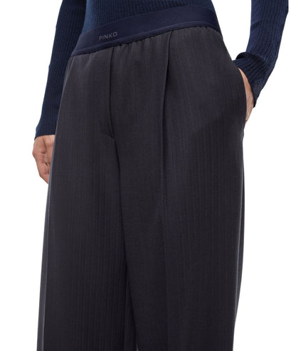 PINKO Pantaloni a Palazzo in Misto Lana Phaius 107560-A3IF Blu