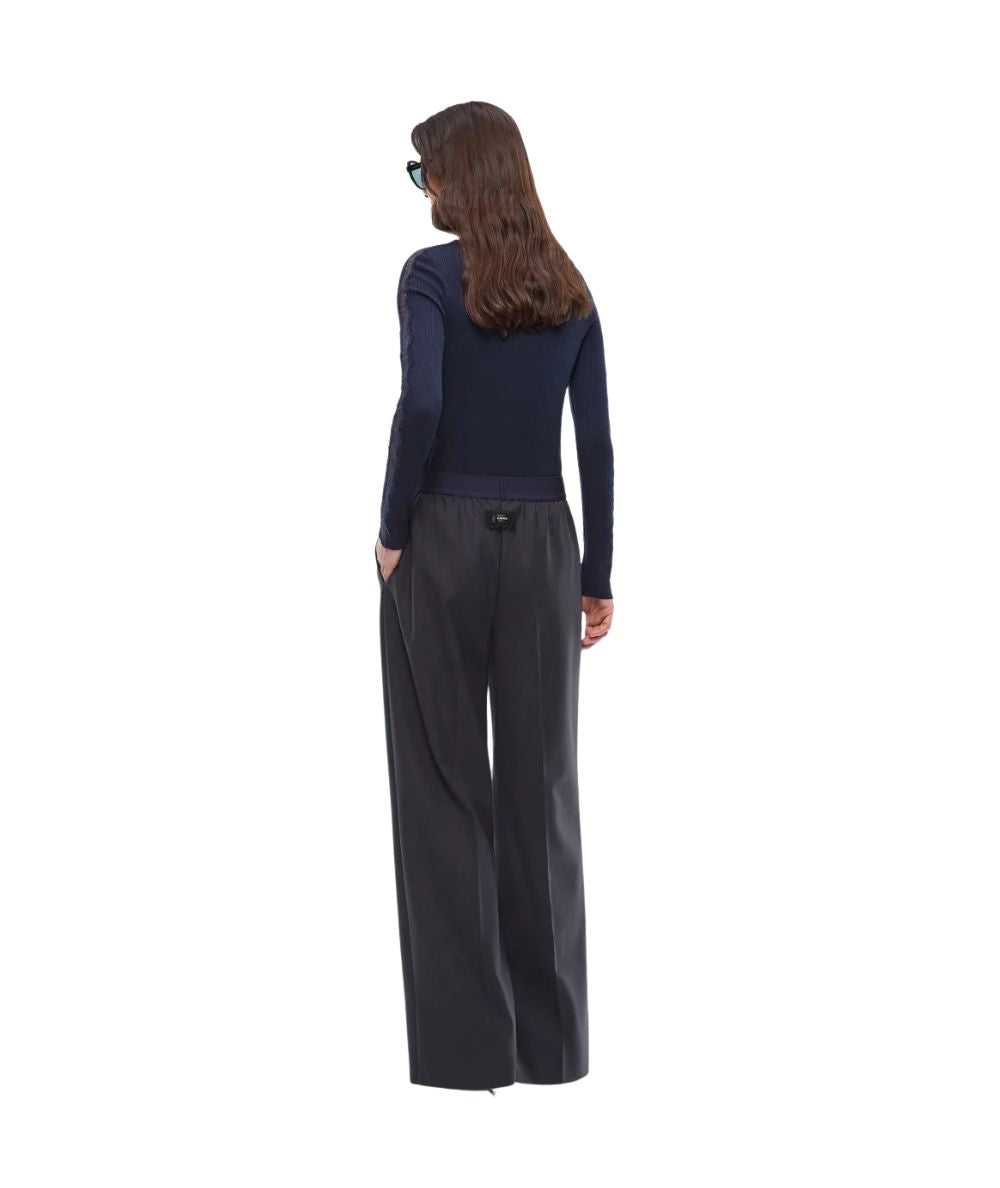 PINKO Pantaloni a Palazzo in Misto Lana Phaius 107560-A3IF Blu