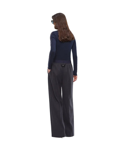 PINKO Pantaloni a Palazzo in Misto Lana Phaius 107560-A3IF Blu