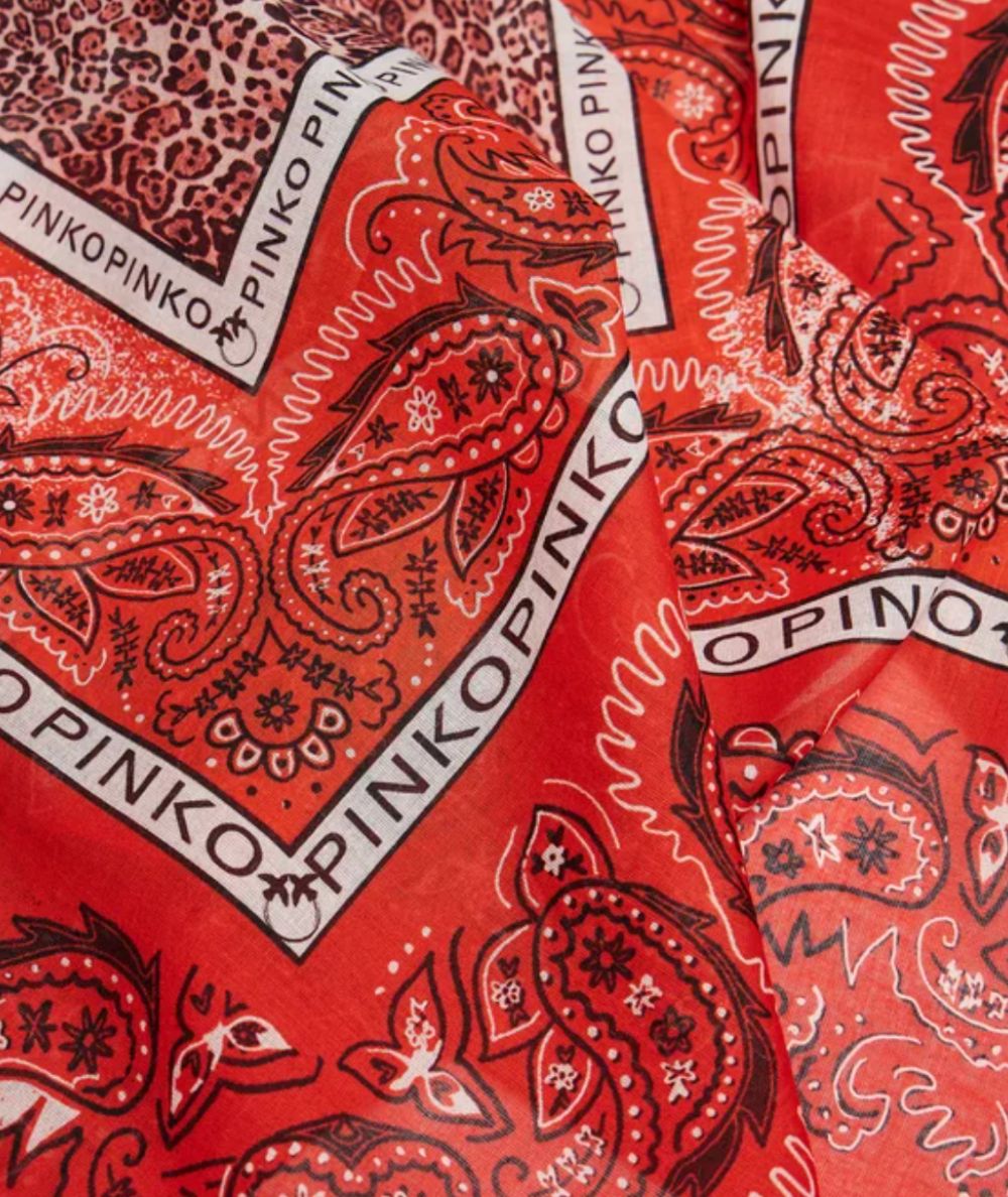 Pinko Foulard in Mussola di Cotone Linguistica 1Z203G Rosso