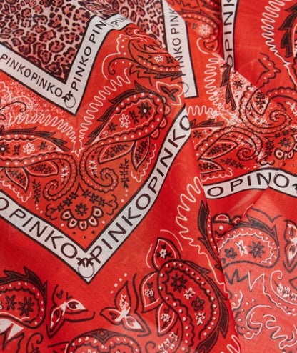 Pinko Foulard in Mussola di Cotone Linguistica 1Z203G Rosso