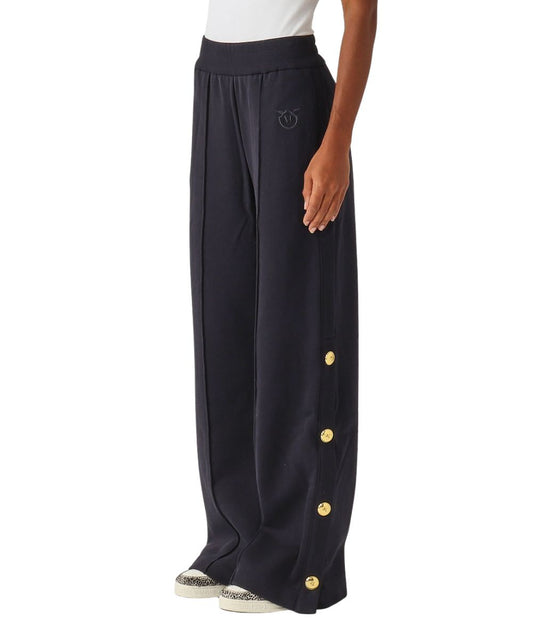 Pinko Pantalone in Felpa con Bottoni PASTICCIATO Blu Navy