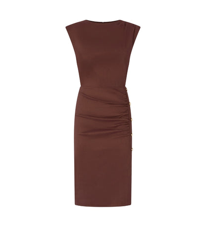 Pinko Abito Aderente in Misto Lino Stretch Alissa 106521 A34I Marrone