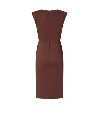 Pinko Abito Aderente in Misto Lino Stretch Alissa 106521 A34I Marrone