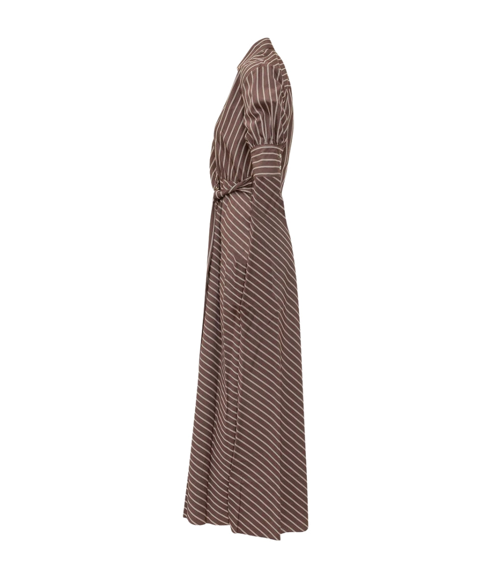 Pinko Abito Lungo a Righe Alexandra 106669-A33Q Marrone Rosa