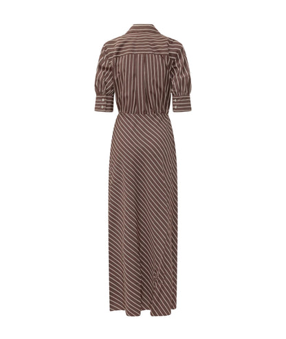 Pinko Abito Lungo a Righe Alexandra 106669-A33Q Marrone Rosa