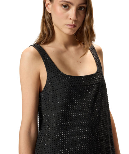 Pinko Abito Smanicato con Strass AROA Nero
