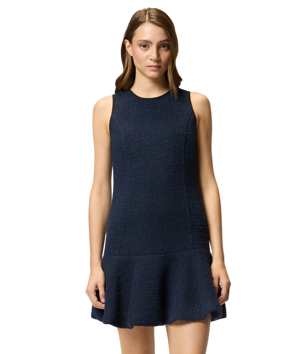 Pinko Abito Smanicato in Tweed ARROSTO Blu Notte