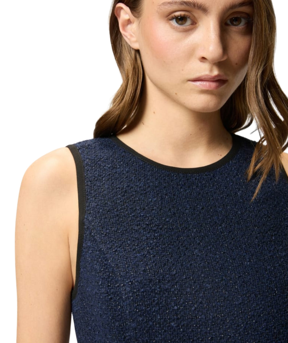 Pinko Abito Smanicato in Tweed ARROSTO Blu Notte