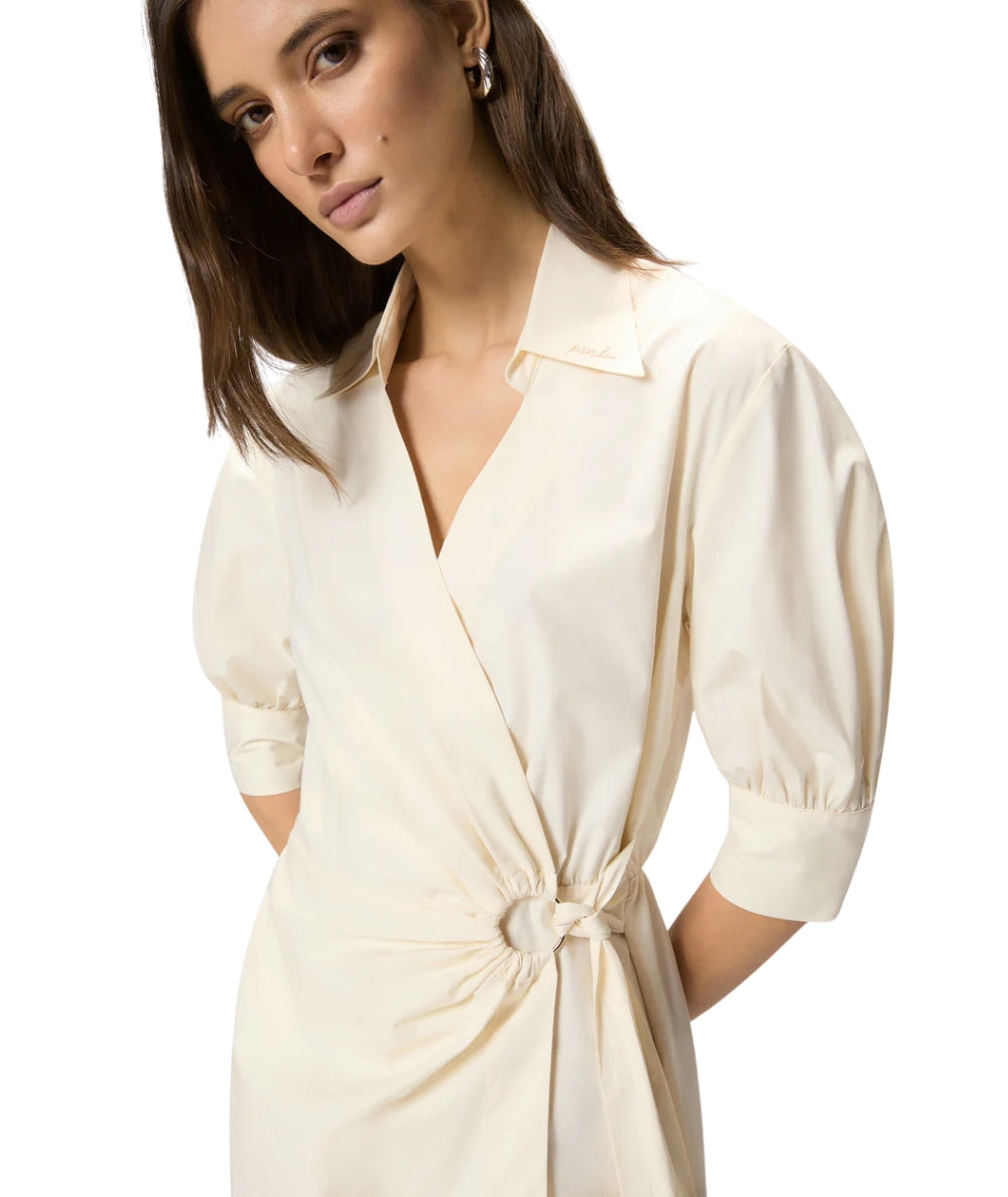 Pinko Abito a Portafoglio in Popeline di Cotone Aline 106602 A35Q Bianco