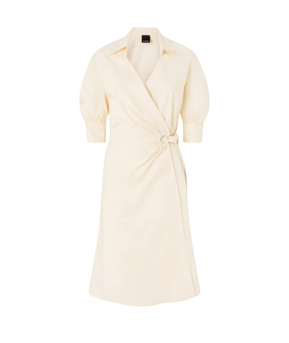 Pinko Abito a Portafoglio in Popeline di Cotone Aline 106602 A35Q Bianco