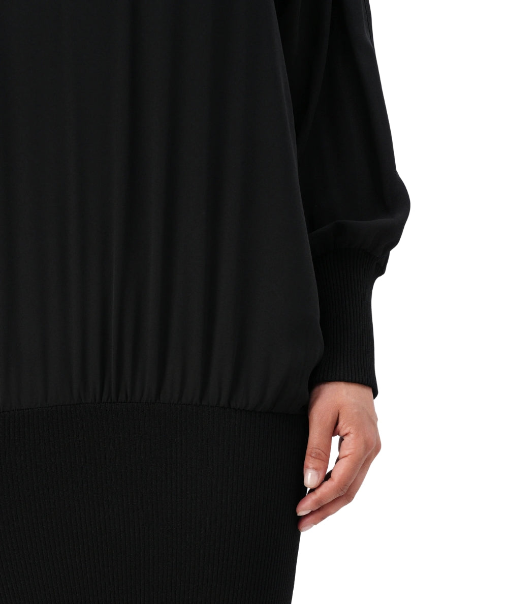 Pinko Abito in Crepe Fluido Scollo a V ALBICOCCA Nero