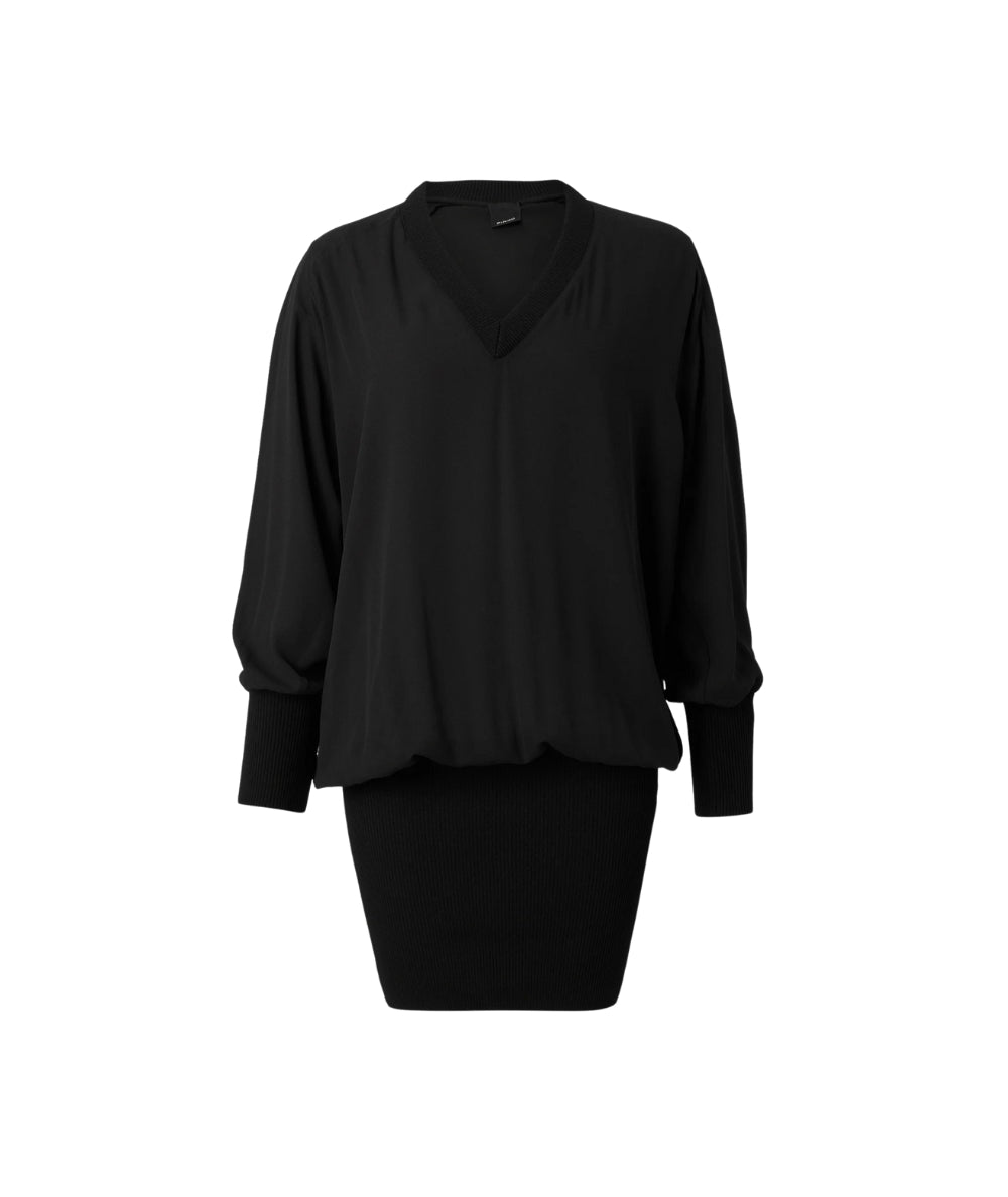 Pinko Abito in Crepe Fluido Scollo a V ALBICOCCA Nero